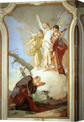 Battista Canvas Paintings - The Three Angels Appearing to Abraham by Giovanni Battista Tiepolo