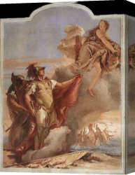 Battista Canvas Paintings - Venus Appearing to Aeneas on the Shores of Carthage by Giovanni Battista Tiepolo