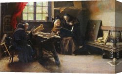 A Sculptors Model Canvas Paintings - In The Sculptor's Studio by Giovanni Battista Torriglia