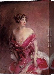 Mlle. Irene Cahen D'anvers Canvas Paintings - Portrait of Mlle de Gillespie, 'La Dame de Biarritz' by Giovanni Boldini