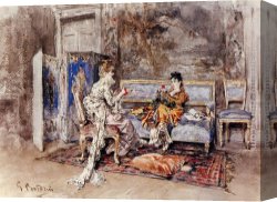 Conversation Canvas Paintings - The Conversation by Giovanni Boldini