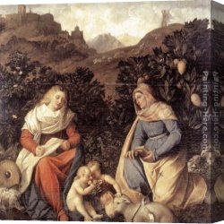 Conversation Canvas Paintings - Sacred Conversation by Giovanni Cariani