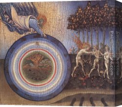Genesis The Fall And Expulsion From Paradise The Original Sin Canvas Paintings - The Creation and the Expulsion from the Paradise by Giovanni di Paolo