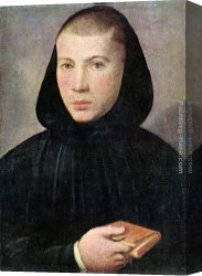 Portrait of a Monk of The Benedictine Order, Holding a Skull Canvas Paintings - Portrait of a Young Benedictine by Giovanni Francesco Caroto