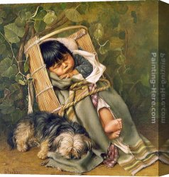 Graces Canvas Paintings - Baby Bunting by Grace Carpenter Hudson