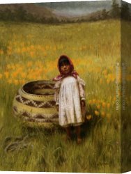 Graces Canvas Paintings - Frannys Girl Grace by Grace Carpenter Hudson