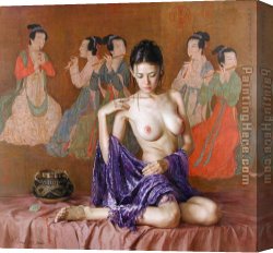 Oriental Canvas Paintings - gzj25 by Guan zeju