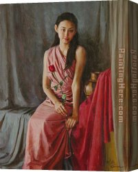 Zeju Canvas Paintings - RedRose by Guan zeju