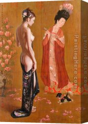 Zeju Canvas Paintings - Rising beauty by Guan zeju