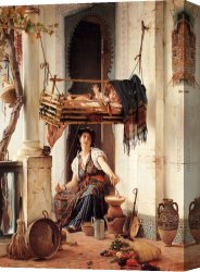 Charles Canvas Paintings - An Algerian Mother And Child by Guillaume Charles Brun
