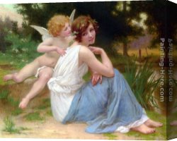 Cupid Canvas Paintings - Cupid and Psyche by Guillaume Seignac