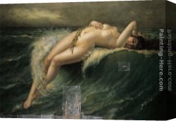 Wave Canvas Paintings - Riding the Crest of a Wave by Guillaume Seignac