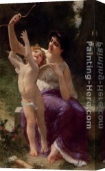 Venus Verticordia Canvas Paintings - Venus and Cupid by Guillaume Seignac