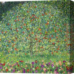 Flowering Apple Tree Branch Canvas Paintings - Apple Tree I by Gustav Klimt