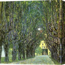 Wivenhoe Park Essex Canvas Paintings - Avenue of Schloss Kammer Park by Gustav Klimt