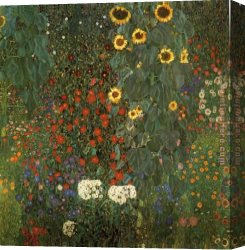 Secret Garden I Canvas Paintings - Country Garden with Sunflowers by Gustav Klimt