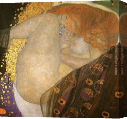 Klimt Canvas Paintings - Danae by Gustav Klimt
