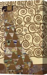 Klimt Canvas Paintings - Expectation (gold foil) by Gustav Klimt
