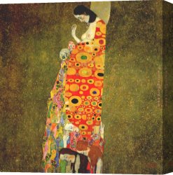Klimt Canvas Paintings - Hope by Gustav Klimt