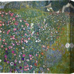 Secret Garden I Canvas Paintings - Italian Garden Landscape by Gustav Klimt