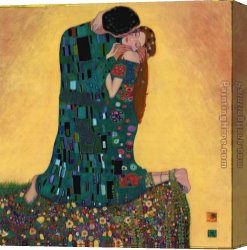 The Kiss Canvas Paintings - Kiss II by Gustav Klimt