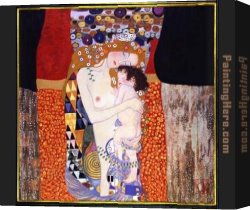 Cupid And Psyche As Children Canvas Paintings - mother and child by Gustav Klimt