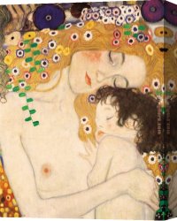 Woman Canvas Paintings - Mother and Child detail from The Three Ages of Woman by Gustav Klimt