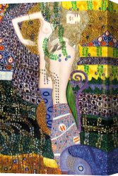 A Tiger And a Serpent Canvas Paintings - Sea Serpents by Gustav Klimt
