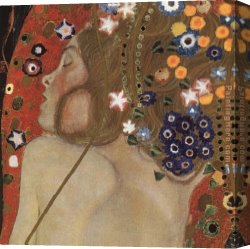 A Tiger And a Serpent Canvas Paintings - Sea Serpents IV (detail) by Gustav Klimt