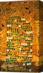 Sketch Canvas Paintings - Sketch for the Stoclet Frieze detail by Gustav Klimt