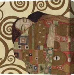Square Canvas Paintings - The Embrace (detail_ square) by Gustav Klimt