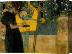 Music of The Soul II Canvas Paintings - The Music by Gustav Klimt