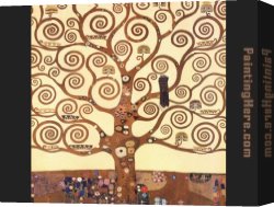The Voyage of Life Manhood Canvas Paintings - The Tree of Life Stoclet Frieze by Gustav Klimt