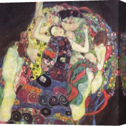 Virgin of The Rocks Canvas Paintings - The Virgins (Le Vergini) by Gustav Klimt
