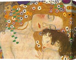 Woman Canvas Paintings - Three Ages of Woman - Mother and Child (Detail) by Gustav Klimt