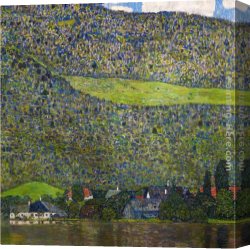 Lake Arrowhead Canvas Paintings - Unterach on Lake Attersee, Austria by Gustav Klimt