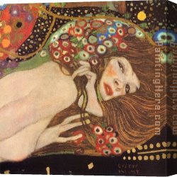 A Tiger And a Serpent Canvas Paintings - Water Serpents II by Gustav Klimt