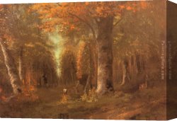 Autumn Canvas Paintings - Forest in Autumn by Gustave Courbet