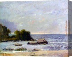 Gustave Courbet Canvas Paintings - Marine de Saint Aubin by Gustave Courbet