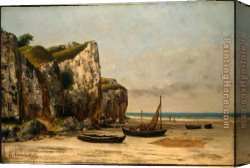 Gustave Courbet Canvas Paintings - Plage de Normandie by Gustave Courbet