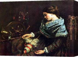 Gustave Courbet Canvas Paintings - Sleeping woman by Gustave Courbet