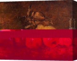 Pear Canvas Paintings - Still Life with Pears and Apples 1 by Gustave Courbet