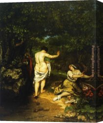 Bather Canvas Paintings - The Bathers by Gustave Courbet