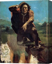 Gustave Courbet Canvas Paintings - The Desperate Man by Gustave Courbet