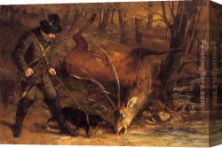 Gustave Courbet Canvas Paintings - The hunt by Gustave Courbet