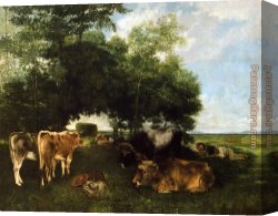 A Harvest Festival Canvas Paintings - The Rest During the Harvest Season by Gustave Courbet