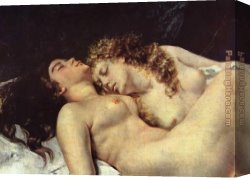 Gustave Courbet Canvas Paintings - The Sleepers detail by Gustave Courbet