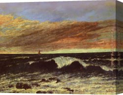 Wave Canvas Paintings - The Wave 1 by Gustave Courbet
