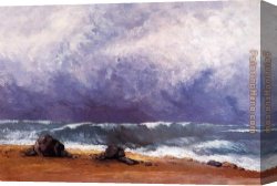 Wave Canvas Paintings - The Wave 3 by Gustave Courbet