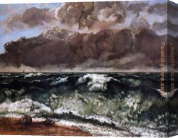 Wave Canvas Paintings - The Wave 5 by Gustave Courbet